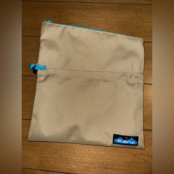 Kavu Bifold Clutch Wallet Wristlet Teal Orange Geometric Bag Purse Aztec Print - Picture 5 of 8